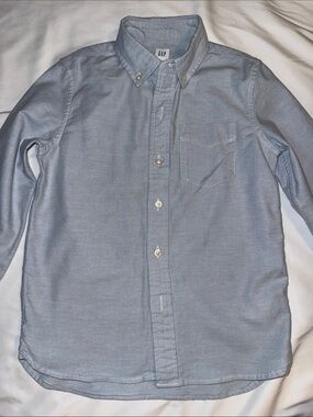 GAP Boys Cotton Pale Blue Button-Down Shirt